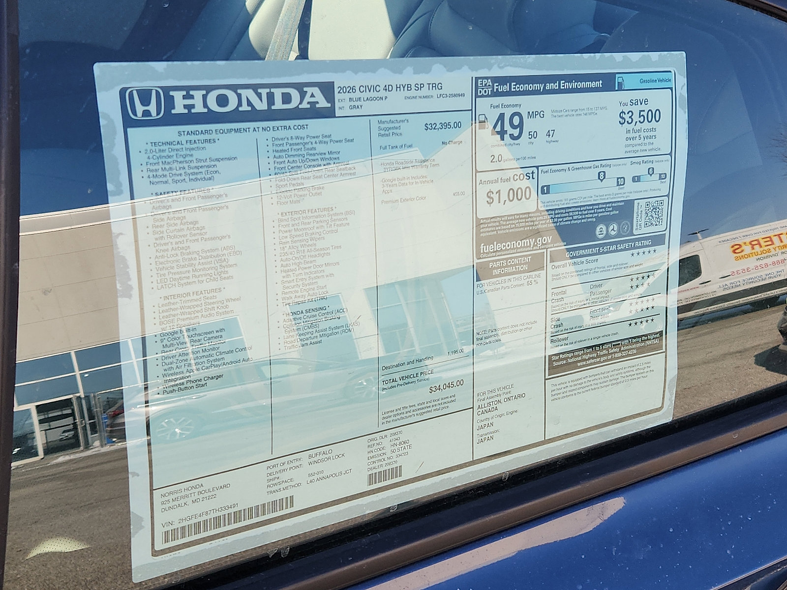 New 2026 Honda Civic Sport Touring image 19