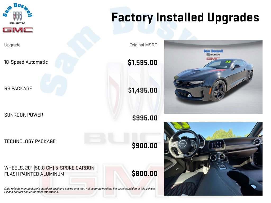 Used 2022 Chevrolet Camaro LT w/ RS Package RWD image 3