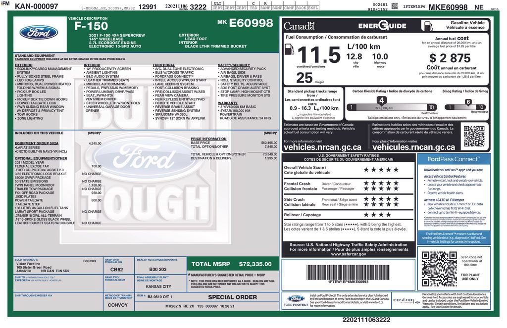 Certified 2021 Ford F150 Lariat w/ Equipment Group 502A High AWD/4WD image 9