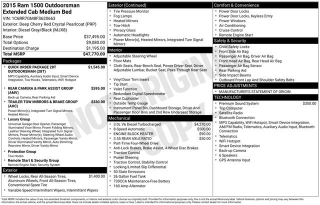 Used 2015 RAM 1500 Outdoorsman image 14