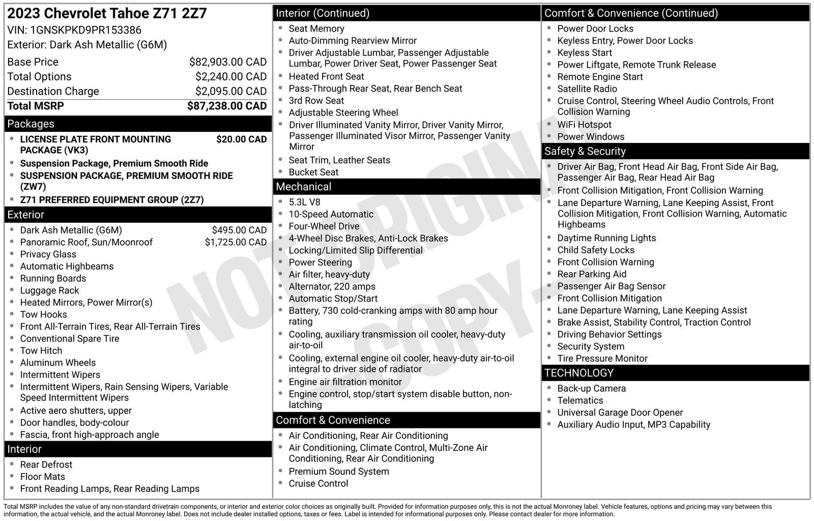Used 2023 Chevrolet Tahoe Z71 AWD/4WD image 7