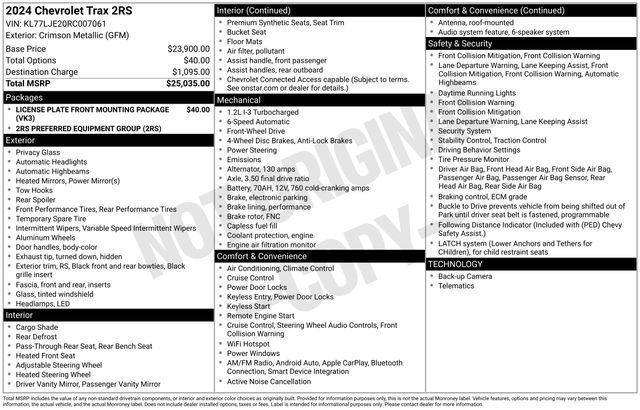 Certified 2024 Chevrolet Trax RS image 29