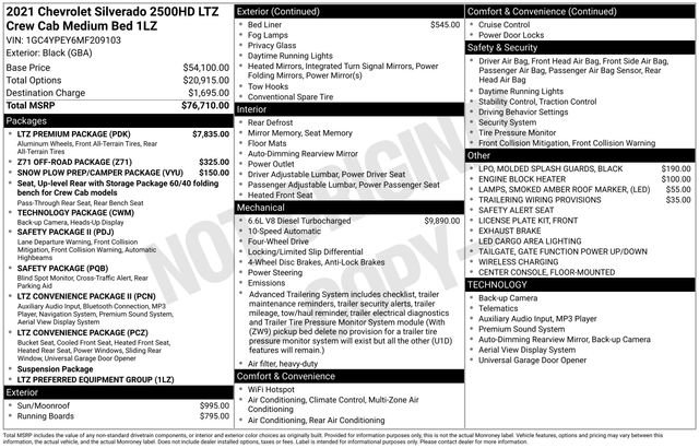 Certified 2021 Chevrolet Silverado 2500 LTZ w/ LTZ Premium Package image 16