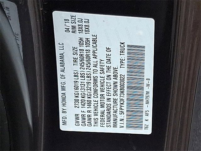 Used 2019 Honda Ridgeline RTL-E image 26