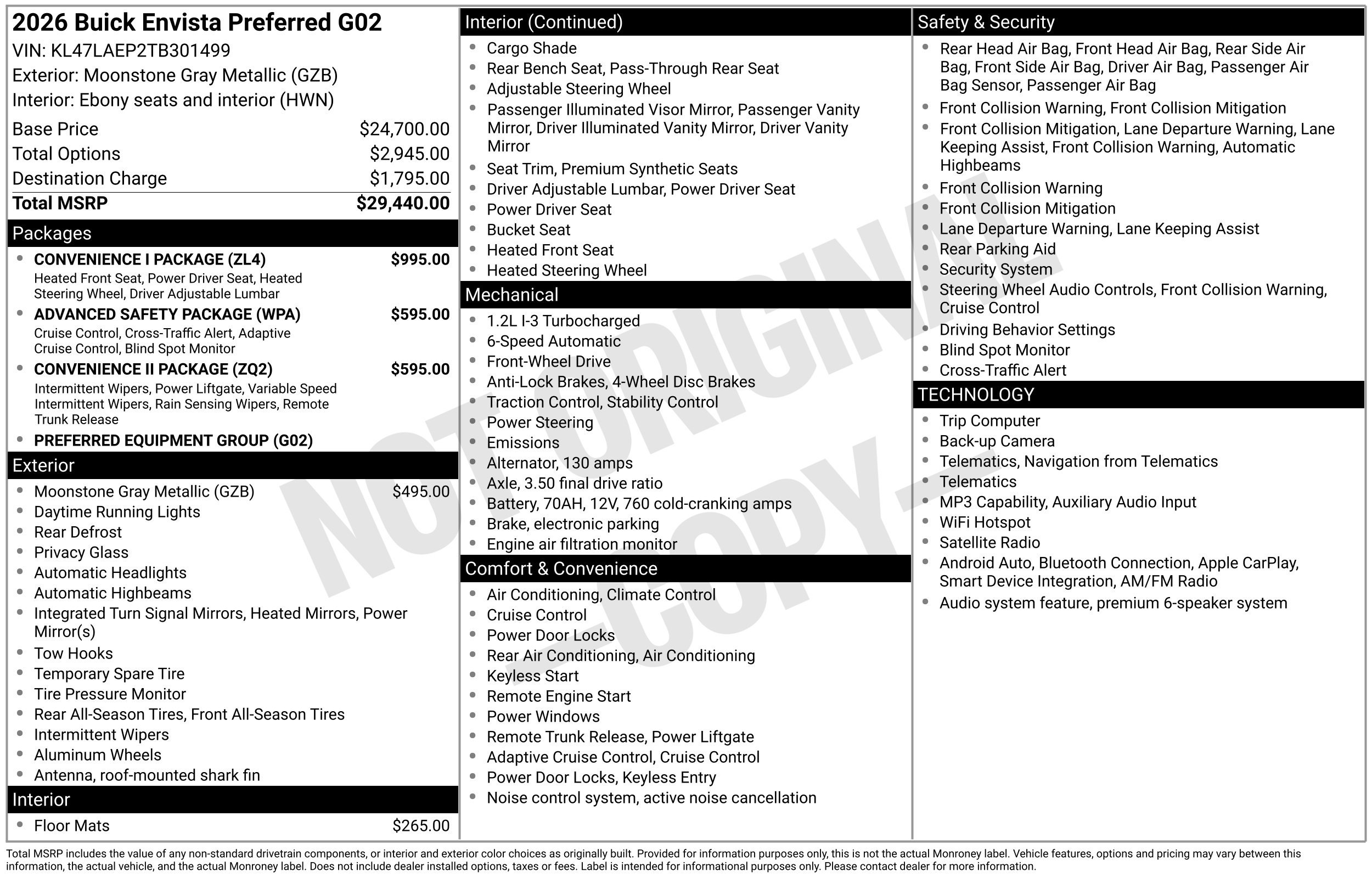 New 2026 Buick Envista Sport Touring w/ Convenience I Package FWD image 41