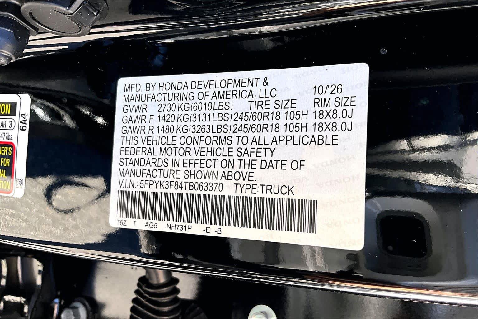 New 2026 Honda Ridgeline Black Edition image 14