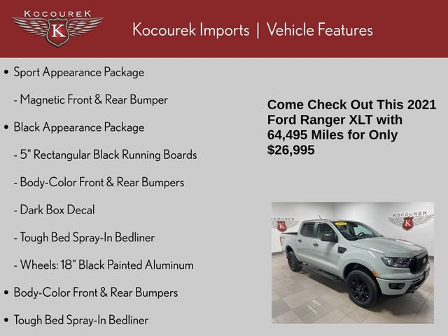 Used 2021 Ford Ranger XLT w/ Equipment Group 301A Mid AWD/4WD image 5