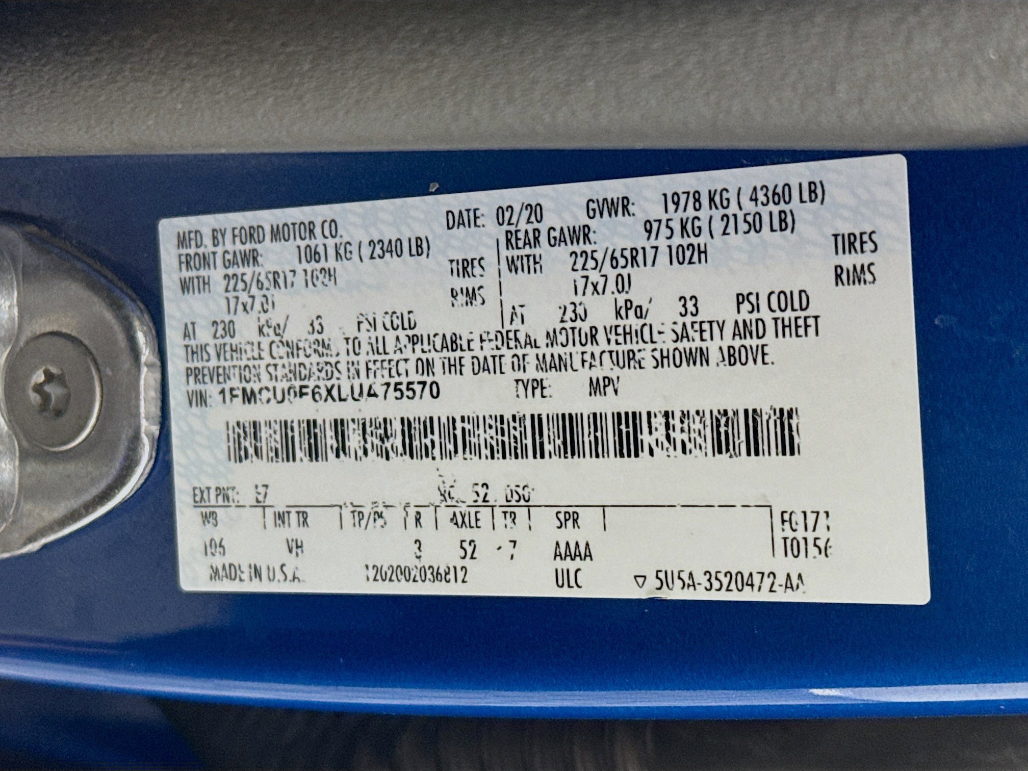 Used 2020 Ford Escape S image 69