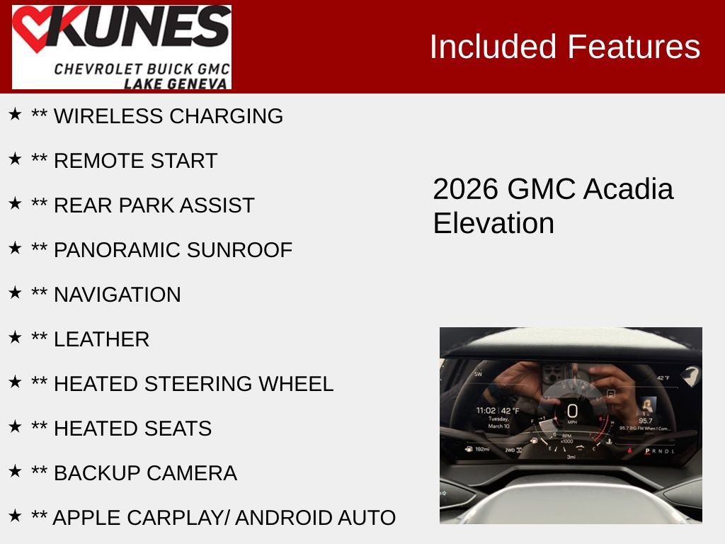 New 2026 GMC Acadia Elevation w/ Black Edition AWD/4WD image 3