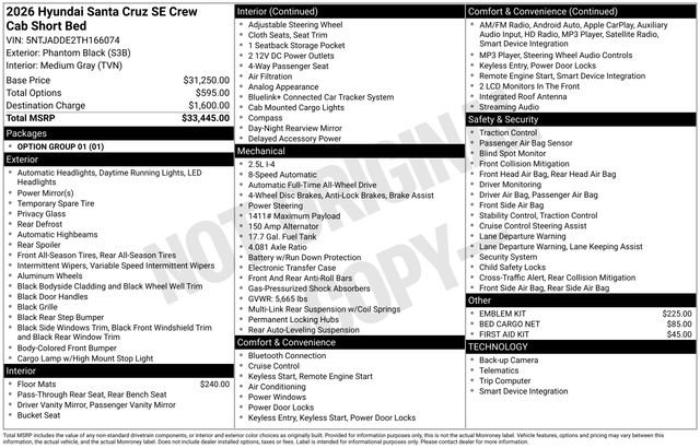 New 2026 Hyundai Santa Cruz SE AWD/4WD image 39