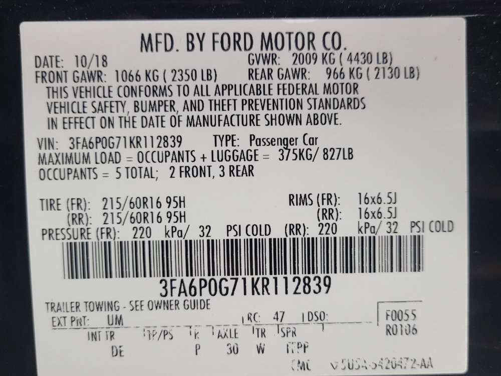 Used 2019 Ford Fusion S FWD image 33