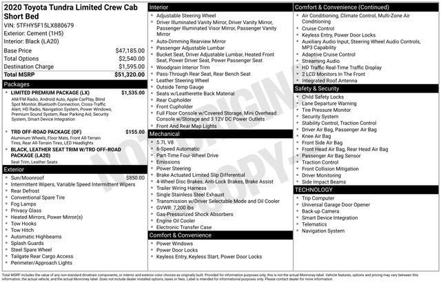 Used 2020 Toyota Tundra Limited w/ Limited Premium Package AWD/4WD image 7