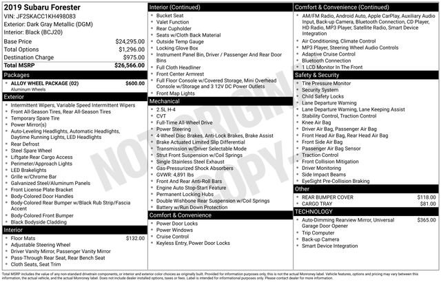 Used 2019 Subaru Forester w/ Alloy Wheel Package AWD/4WD image 33