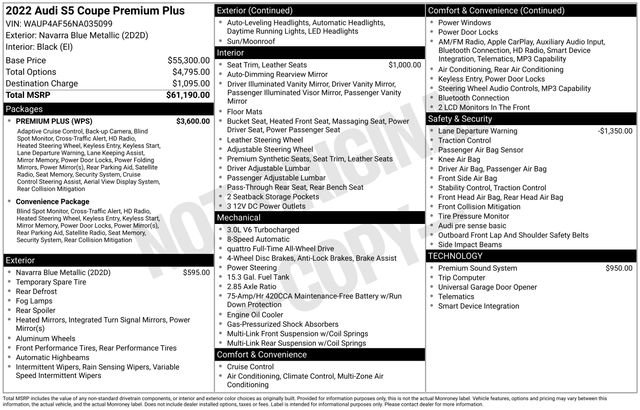 Used 2022 Audi S5 Premium Plus w/ Premium Plus video 2