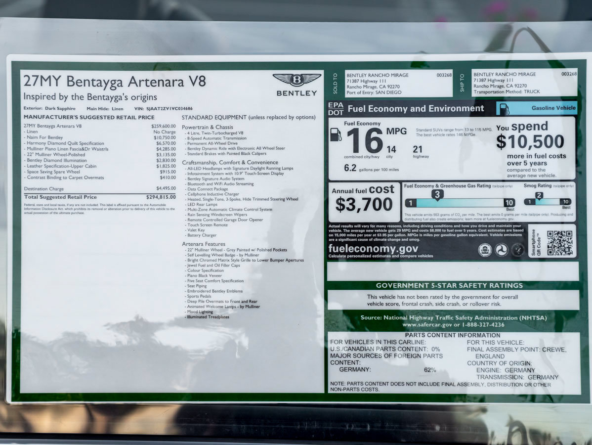 New 2027 Bentley Bentayga AWD/4WD image 48
