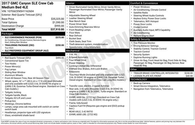 Used 2017 GMC Canyon SLE w/ SLE Convenience Package image 21