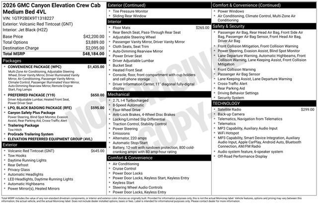 New 2026 GMC Canyon Elevation w/ Convenience Package AWD/4WD image 3