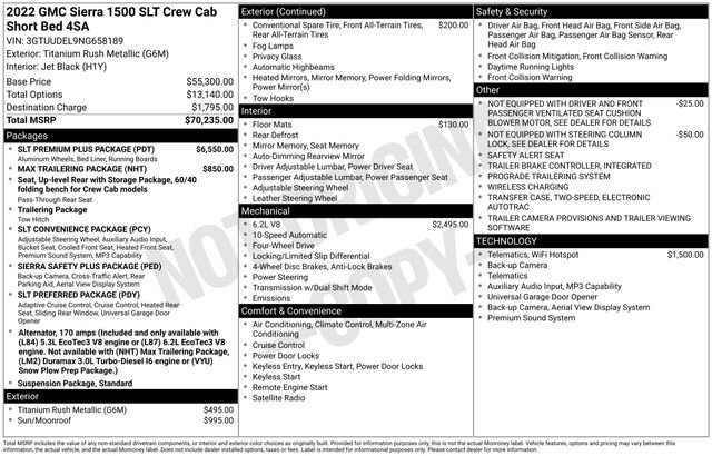 Used 2022 GMC Sierra 1500 SLT w/ SLT Premium Plus Package image 41