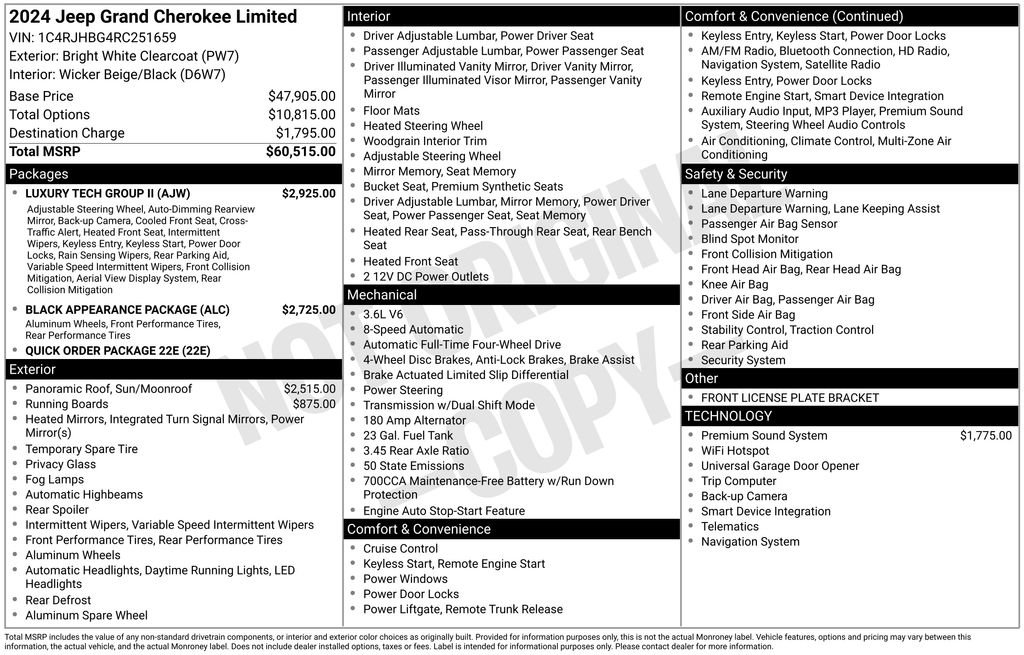 Used 2024 Jeep Grand Cherokee Limited w/ Luxury Tech Group II image 46