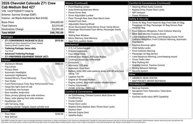 New 2026 Chevrolet Colorado Z71 w/ Z71 Convenience Package 2 AWD/4WD image 4