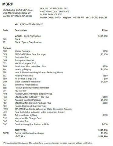 Certified 2023 Mercedes-Benz EQS 580 4MATIC SUV image 4