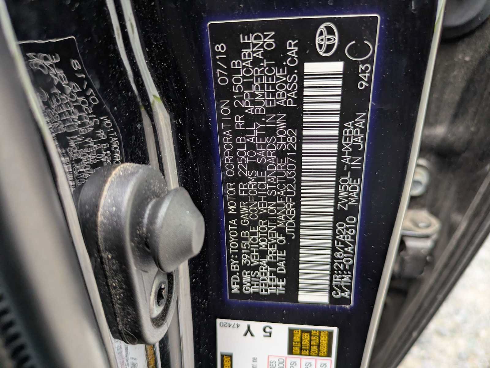 Used 2018 Toyota Prius Two w/ Prius Two Safety Plus Package FWD image 10