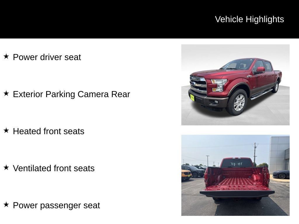 Used 2015 Ford F150 Lariat w/ Equipment Group 501A Mid AWD/4WD image 34