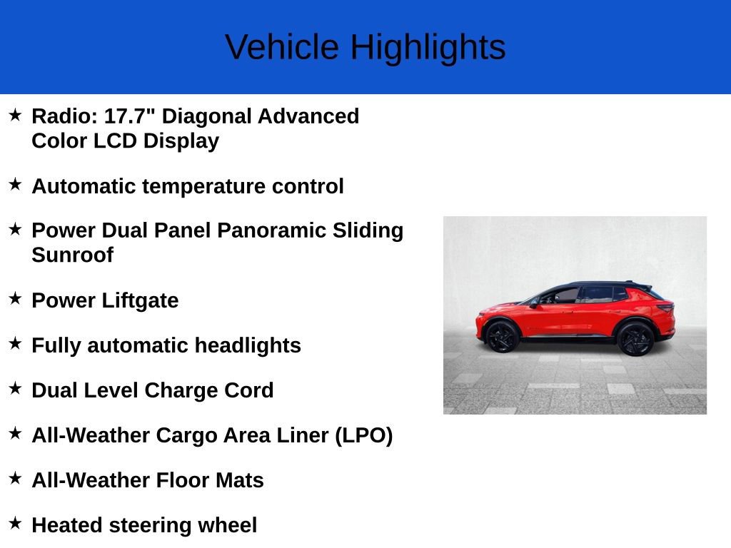 New 2025 Chevrolet Equinox EV RS w/ LPO, All-Weather Mat Package image 3
