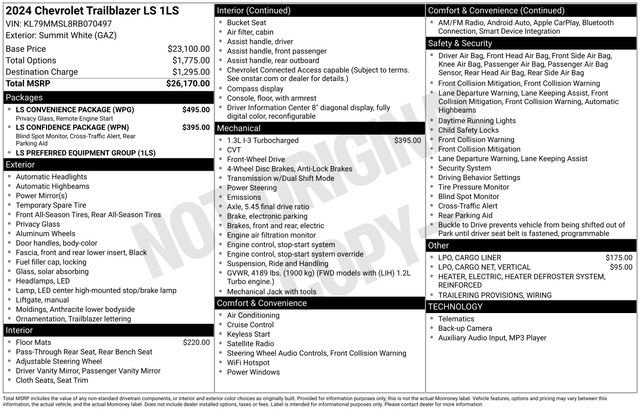 Used 2024 Chevrolet TrailBlazer LS w/ LS Convenience Package FWD image 34