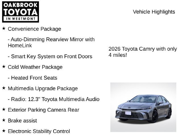 New 2026 Toyota Camry SE w/ Multimedia Upgrade Package FWD image 7