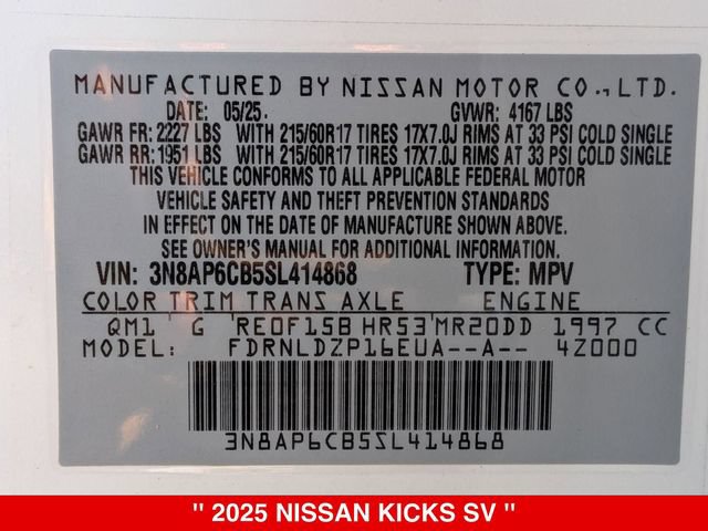 Certified 2025 Nissan Kicks SV AWD/4WD image 39