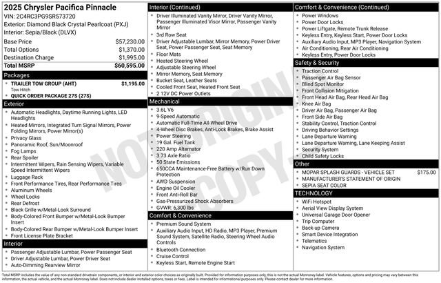 Used 2025 Chrysler Pacifica Pinnacle w/ Trailer Tow Group image 12