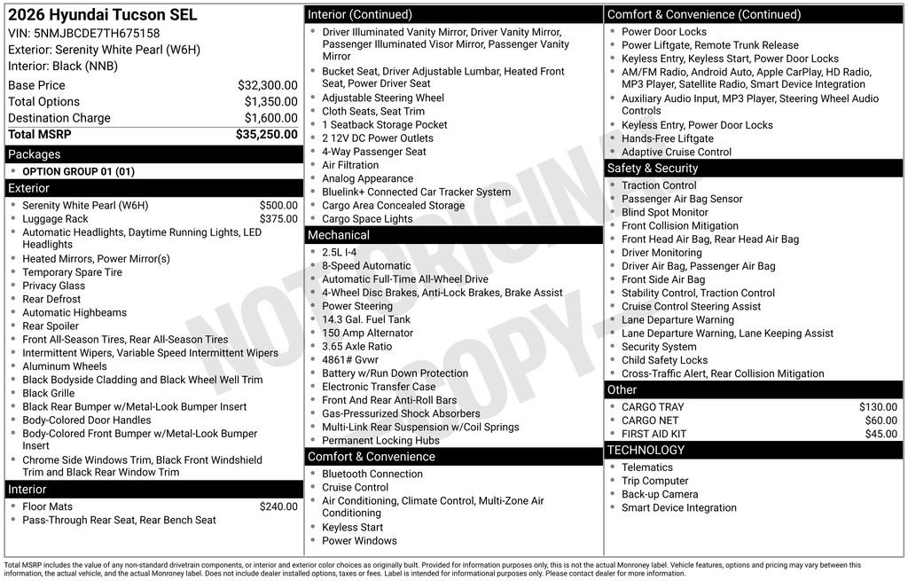 New 2026 Hyundai Tucson SEL AWD/4WD image 4