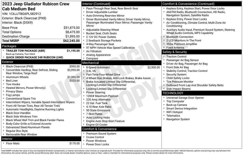 Used 2023 Jeep Gladiator Rubicon w/ Trailer Tow Package image 8