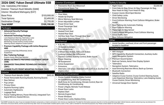 Used 2026 GMC Yukon Denali Ultimate AWD/4WD image 24