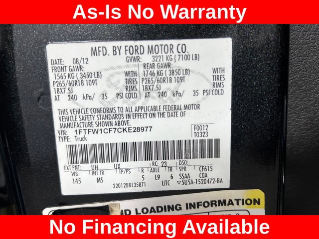 Used 2012 Ford F150 XLT w/ XLT Chrome Pkg RWD image 25