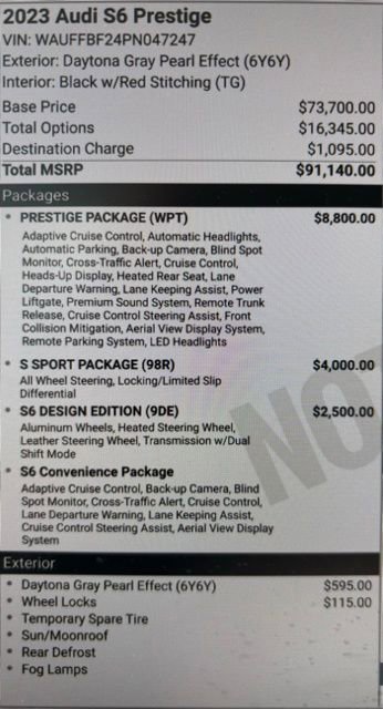 Used 2023 Audi S6 Prestige w/ Prestige Package AWD/4WD image 4