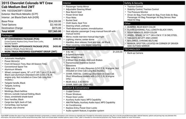 Used 2015 Chevrolet Colorado W/T w/ WT Convenience Package image 22