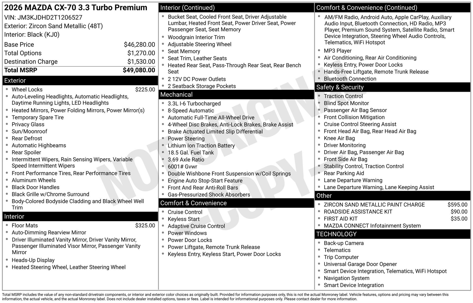 New 2026 MAZDA CX-70 3.3 Turbo w/ Premium Package image 38