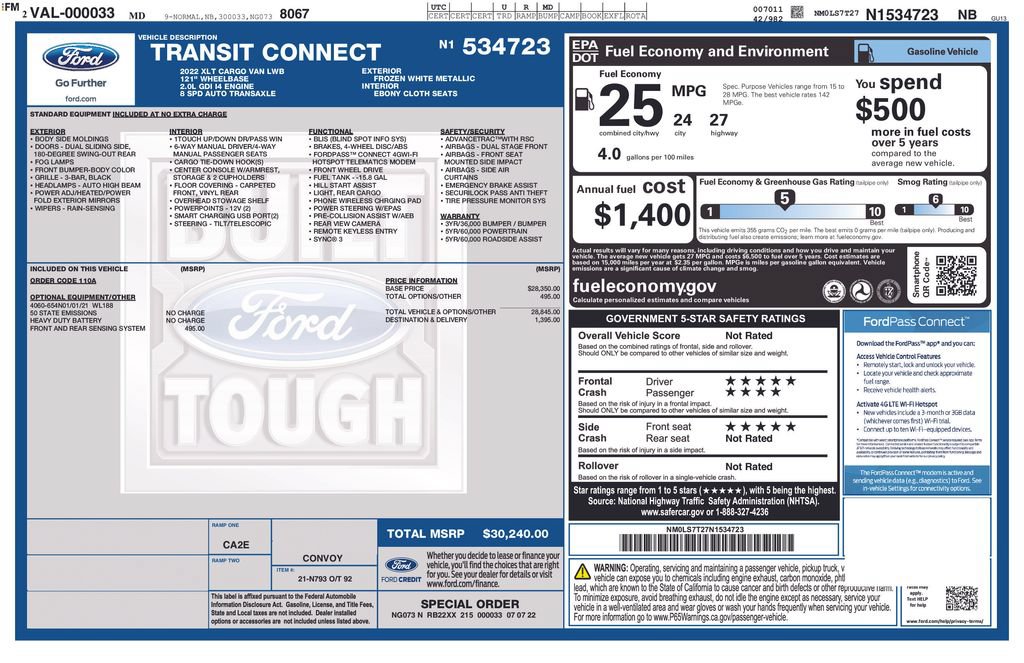 Used 2022 Ford Transit Connect XLT FWD image 16