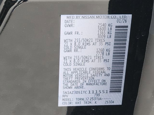 New 2026 Nissan Murano Platinum w/ Cargo Package image 13