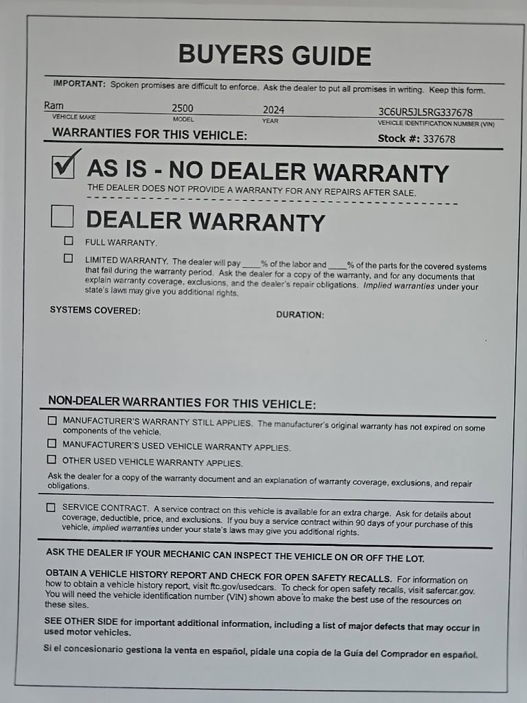 Used 2024 RAM 2500 Big Horn image 28