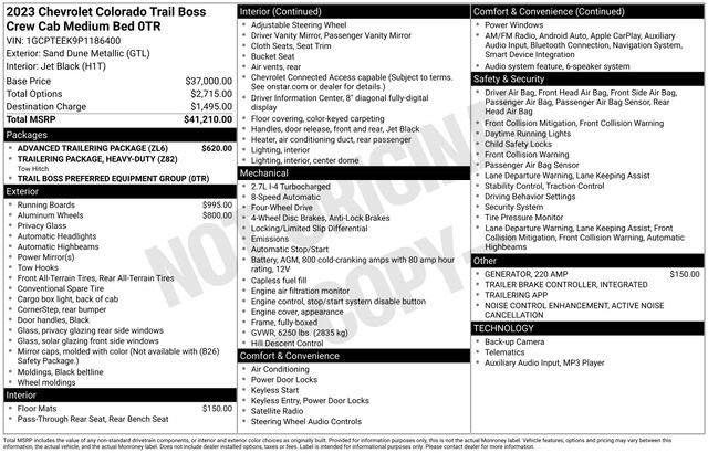 Used 2023 Chevrolet Colorado Trail Boss w/ Advanced Trailering Package image 34