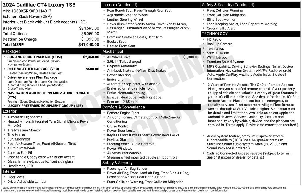 Certified 2024 Cadillac CT4 Luxury w/ Sun And Sound Package AWD/4WD image 9