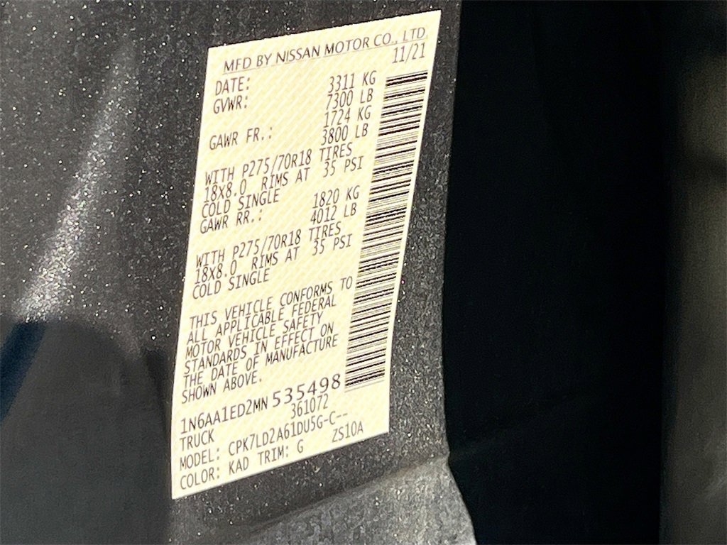 Certified 2021 Nissan Titan PRO-4X w/ Pro-4x Convenience Package image 30