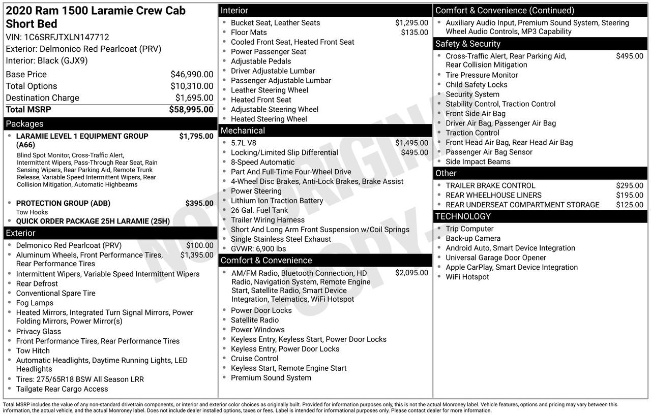 Used 2020 RAM 1500 Laramie image 46