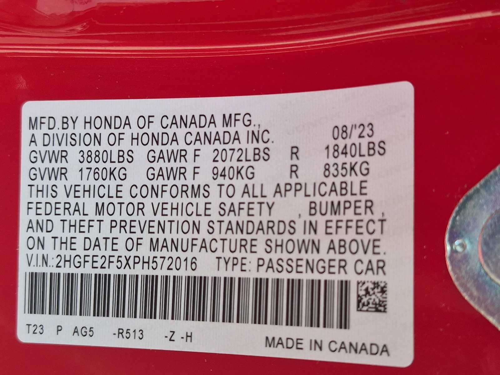 Certified 2023 Honda Civic Sport image 31