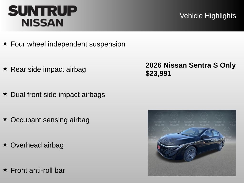 Used 2026 Nissan Sentra S w/ Floor Mat Package FWD image 16