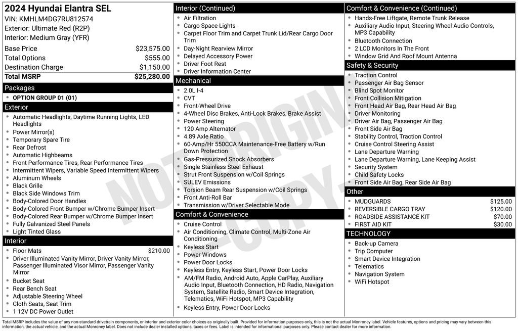 Certified 2024 Hyundai Elantra SEL FWD image 26