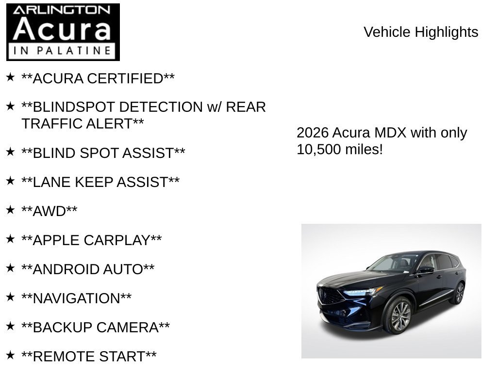 Used 2026 Acura MDX w/ Technology Package AWD/4WD image 7